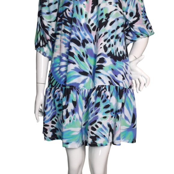 TOMMY BAHAMA Dress/Cover-up, S, Blue, On/Off shoulder, Stretchy neck, Short/mini - Picture 8 of 12